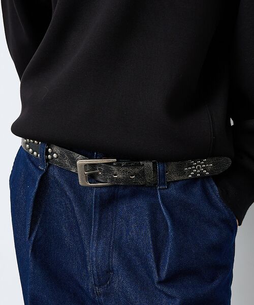 ABAHOUSE / アバハウス ベルト・サスペンダー | 【ウエスタン スタッズ レザー ベルト】35mm black Studded b | 詳細12