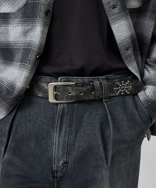 ABAHOUSE / アバハウス ベルト・サスペンダー | 【ウエスタン スタッズ レザー ベルト】35mm black Studded b | 詳細13
