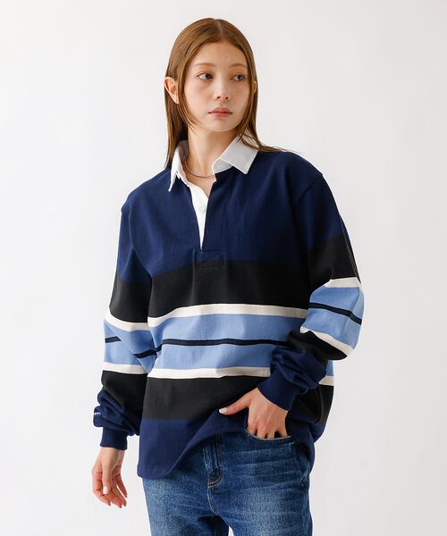 ABAHOUSE / アバハウス ポロシャツ | 【BARBARRIAN / バーバリアン】12ozHEAVY WEIGHT/ポロ(ネイビー)