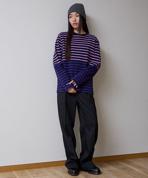 ABAHOUSE / アバハウス Tシャツ | BARBARIAN 12ozHEAVY WEIGHT CREW LONG/ボーダ | 詳細12