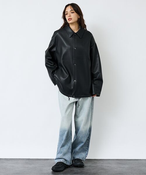 ABAHOUSE / アバハウス その他アウター | 【FORTUNA/フォルトゥナ】ECOラムレザーコーチジャケット/コーチジャケッ | 詳細5
