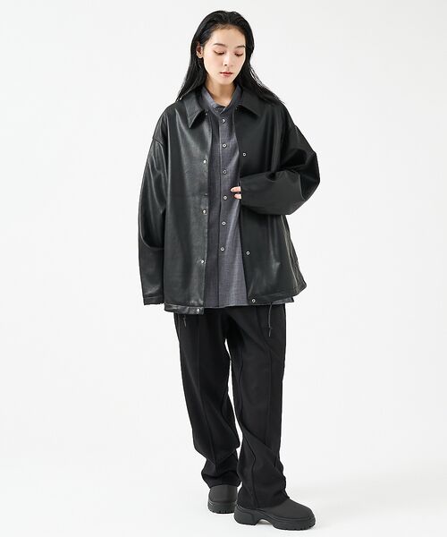 ABAHOUSE / アバハウス その他アウター | 【FORTUNA/フォルトゥナ】ECOラムレザーコーチジャケット/コーチジャケッ | 詳細9