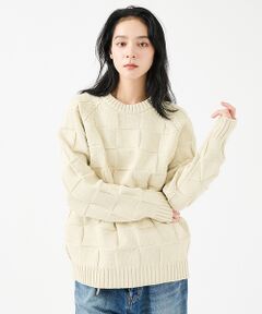 ABAHOUSE / アバハウス ニット・セーター | 【FORTUNA/フォルトゥナ】ECOTEC-Knit/編み込み風ニットプルオー