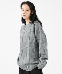 ABAHOUSE / アバハウス ニット・セーター | 【FORTUNA/フォルトゥナ】ECOTEC-Knit/編み込み風ニットプルオー