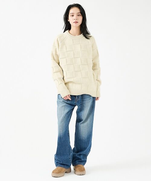 ABAHOUSE / アバハウス ニット・セーター | 【FORTUNA/フォルトゥナ】ECOTEC-Knit/編み込み風ニットプルオー | 詳細12