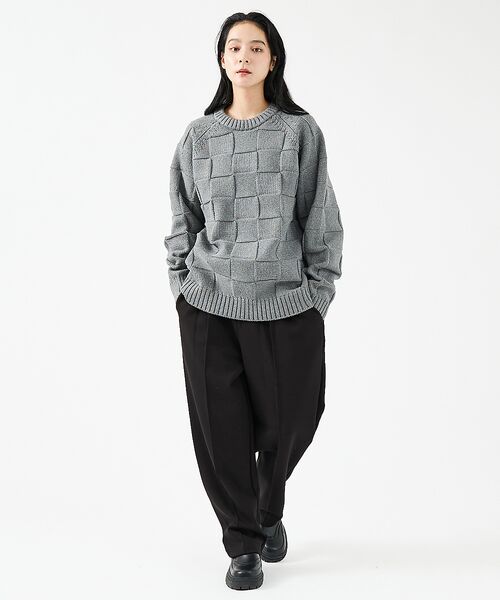 ABAHOUSE / アバハウス ニット・セーター | 【FORTUNA/フォルトゥナ】ECOTEC-Knit/編み込み風ニットプルオー | 詳細10