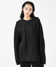 ABAHOUSE / アバハウス ニット・セーター | 【FORTUNA/フォルトゥナ】ECOTEC-Knit/ケーブル柄ニットプルオー