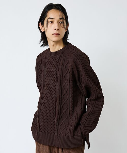 ABAHOUSE / アバハウス ニット・セーター | 【FORTUNA/フォルトゥナ】ECOTEC-Knit/ケーブル柄ニットプルオー | 詳細10