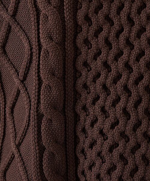 ABAHOUSE / アバハウス ニット・セーター | 【FORTUNA/フォルトゥナ】ECOTEC-Knit/ケーブル柄ニットプルオー | 詳細5