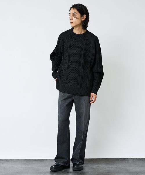 ABAHOUSE / アバハウス ニット・セーター | 【FORTUNA/フォルトゥナ】ECOTEC-Knit/ケーブル柄ニットプルオー | 詳細7