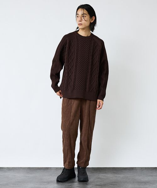 ABAHOUSE / アバハウス ニット・セーター | 【FORTUNA/フォルトゥナ】ECOTEC-Knit/ケーブル柄ニットプルオー | 詳細8