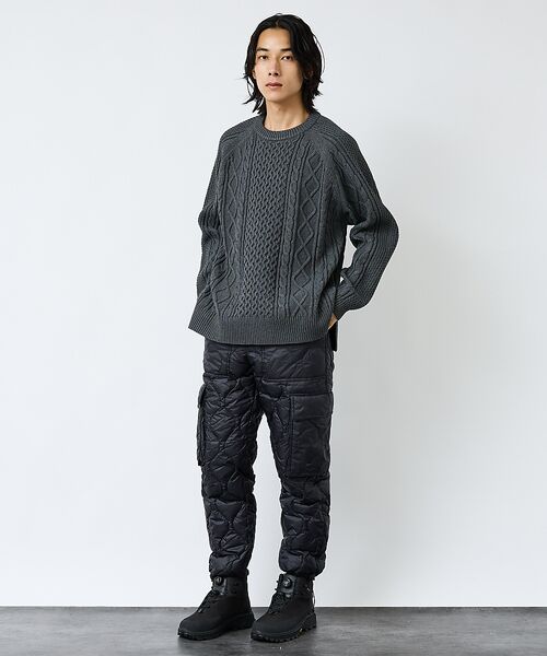 ABAHOUSE / アバハウス ニット・セーター | 【FORTUNA/フォルトゥナ】ECOTEC-Knit/ケーブル柄ニットプルオー | 詳細21