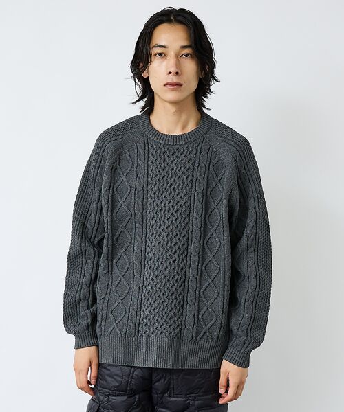 ABAHOUSE / アバハウス ニット・セーター | 【FORTUNA/フォルトゥナ】ECOTEC-Knit/ケーブル柄ニットプルオー | 詳細22