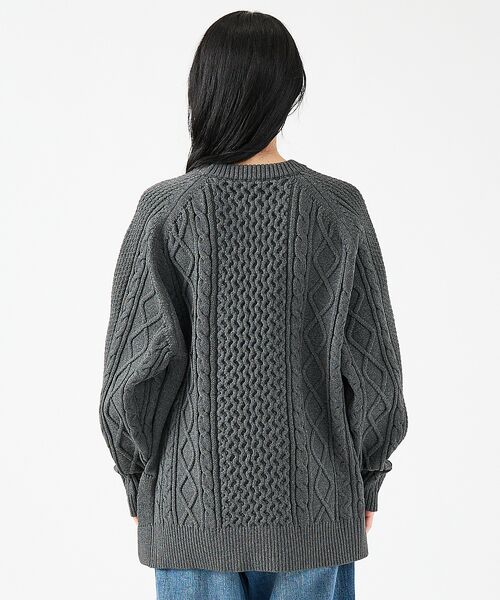 ABAHOUSE / アバハウス ニット・セーター | 【FORTUNA/フォルトゥナ】ECOTEC-Knit/ケーブル柄ニットプルオー | 詳細16