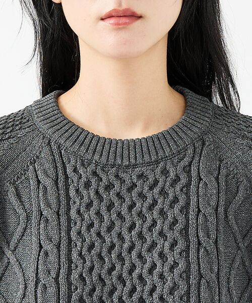 ABAHOUSE / アバハウス ニット・セーター | 【FORTUNA/フォルトゥナ】ECOTEC-Knit/ケーブル柄ニットプルオー | 詳細17