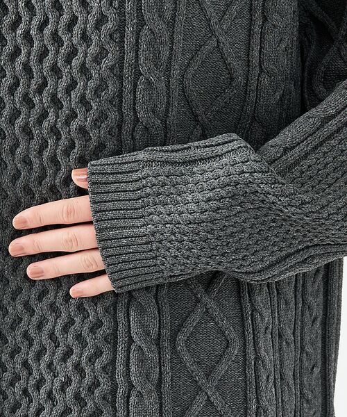 ABAHOUSE / アバハウス ニット・セーター | 【FORTUNA/フォルトゥナ】ECOTEC-Knit/ケーブル柄ニットプルオー | 詳細18