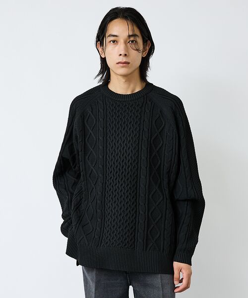 ABAHOUSE / アバハウス ニット・セーター | 【FORTUNA/フォルトゥナ】ECOTEC-Knit/ケーブル柄ニットプルオー | 詳細26