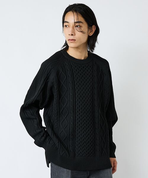 ABAHOUSE / アバハウス ニット・セーター | 【FORTUNA/フォルトゥナ】ECOTEC-Knit/ケーブル柄ニットプルオー | 詳細27