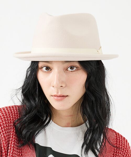 ABAHOUSE/アバハウス 【RUBEN/ルーベン】SOLID ALLUP FELT HAT/ソリッドアルプ アイボリー F