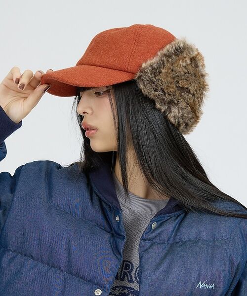 ABAHOUSE / アバハウス ハット | 【RUBEN/ルーベン】WOOL LIKED EARCOVE CAP/ウールライ（テラコッタ）