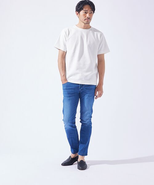 ABAHOUSE / アバハウス Tシャツ | ジオメトリック柄 クルーネック 半袖 Tシャツ | 詳細2