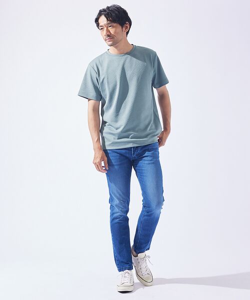 ABAHOUSE / アバハウス Tシャツ | ジオメトリック柄 クルーネック 半袖 Tシャツ | 詳細6