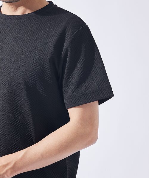 ABAHOUSE / アバハウス Tシャツ | ジオメトリック柄 クルーネック 半袖 Tシャツ | 詳細12