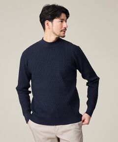 ABAHOUSE / アバハウス ニット・セーター | 【ハイストレッチ】ブロックチェック ジャガード モックネックニット