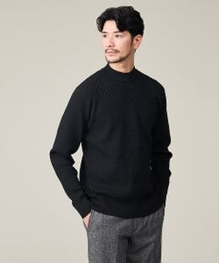 ABAHOUSE / アバハウス ニット・セーター | 【ハイストレッチ】ブロックチェック ジャガード モックネックニット