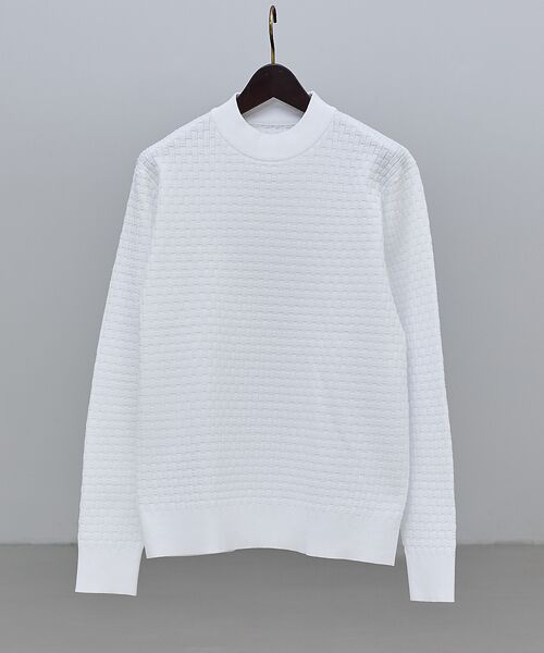 ABAHOUSE / アバハウス ニット・セーター | 【ハイストレッチ】ブロックチェック ジャガード モックネックニット | 詳細4