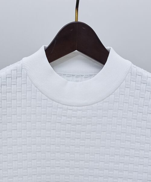 ABAHOUSE / アバハウス ニット・セーター | 【ハイストレッチ】ブロックチェック ジャガード モックネックニット | 詳細5