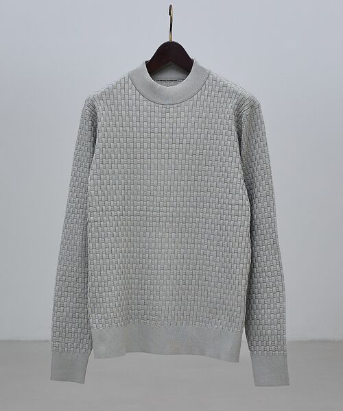 ABAHOUSE / アバハウス ニット・セーター | 【ハイストレッチ】ブロックチェック ジャガード モックネックニット | 詳細9