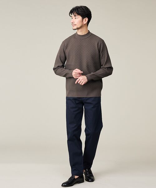 ABAHOUSE / アバハウス ニット・セーター | 【ハイストレッチ】ブロックチェック ジャガード モックネックニット | 詳細12