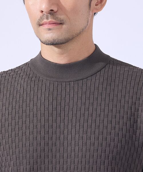 ABAHOUSE / アバハウス ニット・セーター | 【ハイストレッチ】ブロックチェック ジャガード モックネックニット | 詳細14