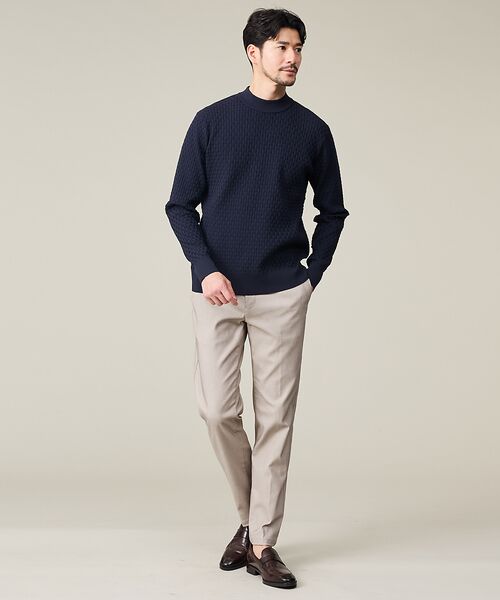 ABAHOUSE / アバハウス ニット・セーター | 【ハイストレッチ】ブロックチェック ジャガード モックネックニット | 詳細18