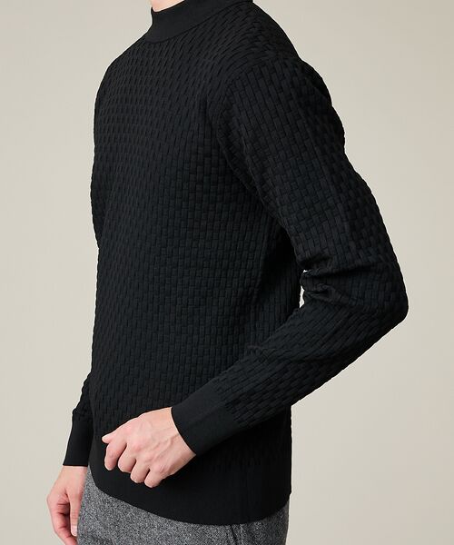 ABAHOUSE / アバハウス ニット・セーター | 【ハイストレッチ】ブロックチェック ジャガード モックネックニット | 詳細25
