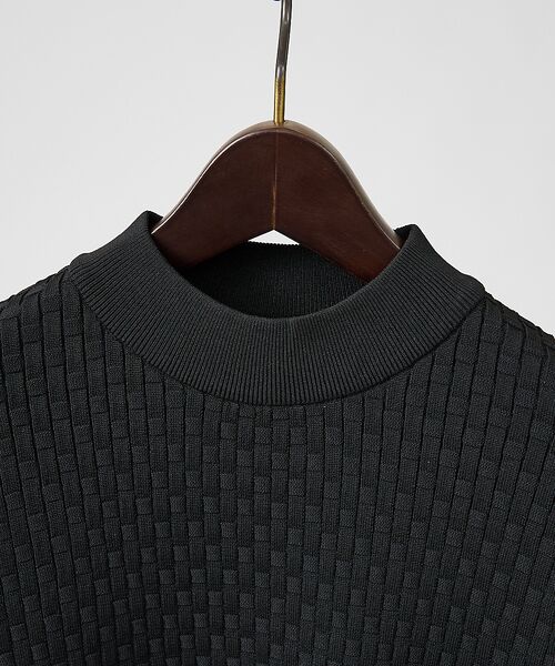 ABAHOUSE / アバハウス ニット・セーター | 【ハイストレッチ】ブロックチェック ジャガード モックネックニット | 詳細29