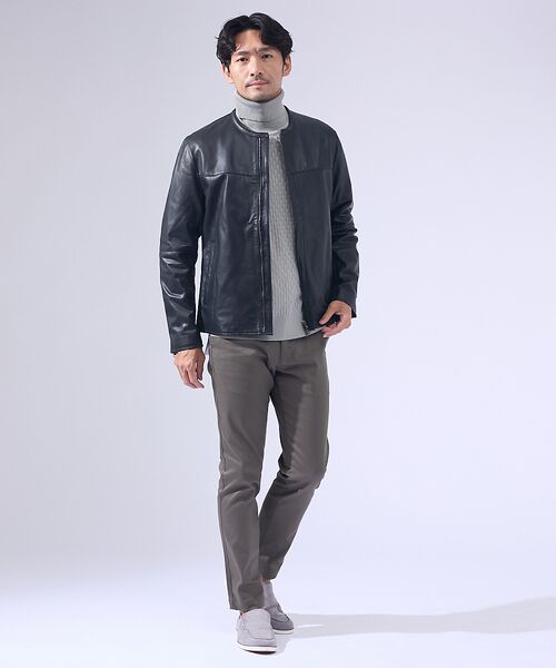 ABAHOUSE / アバハウス ニット・セーター | 【ハイストレッチ】ブロックチェック ジャガード タートルネック ニット | 詳細6