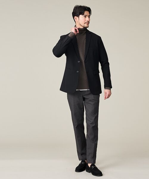 ABAHOUSE / アバハウス ニット・セーター | 【ハイストレッチ】ブロックチェック ジャガード タートルネック ニット | 詳細13