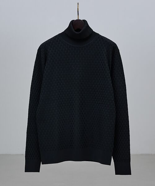 ABAHOUSE / アバハウス ニット・セーター | 【ハイストレッチ】ブロックチェック ジャガード タートルネック ニット | 詳細18