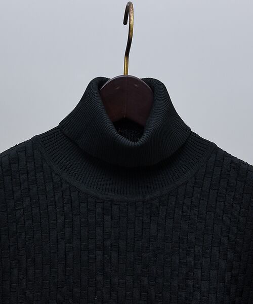 ABAHOUSE / アバハウス ニット・セーター | 【ハイストレッチ】ブロックチェック ジャガード タートルネック ニット | 詳細20