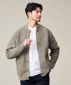 ABAHOUSE / アバハウス カーディガン・ボレロ | 【ジオメトリック柄 / 軽量】スタンド カーディガン