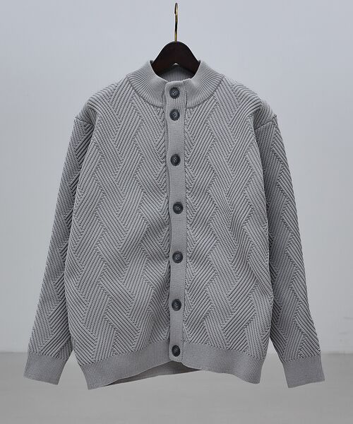 ABAHOUSE / アバハウス カーディガン・ボレロ | 【ジオメトリック柄 / 軽量】スタンド カーディガン | 詳細3