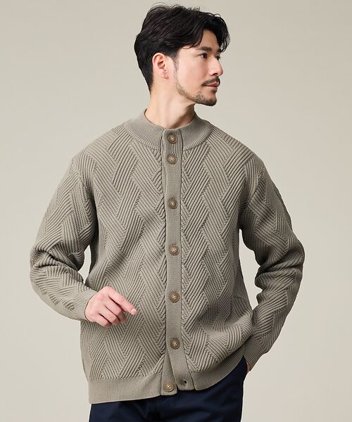 ABAHOUSE / アバハウス カーディガン・ボレロ | 【ジオメトリック柄 / 軽量】スタンド カーディガン | 詳細10