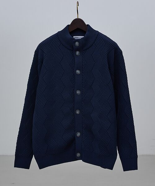 ABAHOUSE / アバハウス カーディガン・ボレロ | 【ジオメトリック柄 / 軽量】スタンド カーディガン | 詳細12