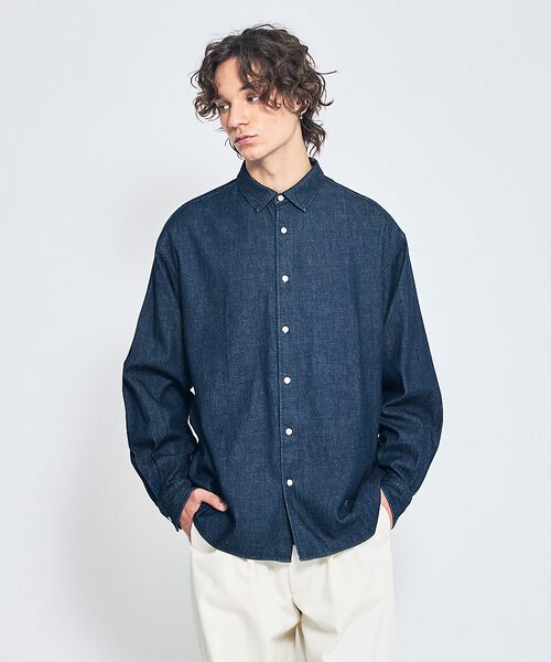 ABAHOUSE / アバハウス シャツ・ブラウス | 7.5オンス オーバーサイズ デニムシャツ / ライトオンスデニム | 詳細12