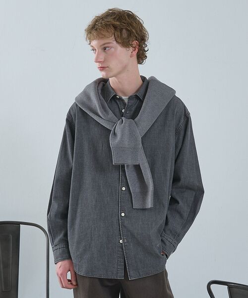 ABAHOUSE / アバハウス シャツ・ブラウス | 7.5オンス オーバーサイズ デニムシャツ / ライトオンスデニム【予約】(グレー)
