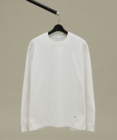 ABAHOUSE / アバハウス Tシャツ | ワンポイント刺繍　クルーネック長袖Tシャツ