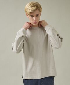 ABAHOUSE / アバハウス Tシャツ | ワンポイント刺繍　クルーネック長袖Tシャツ