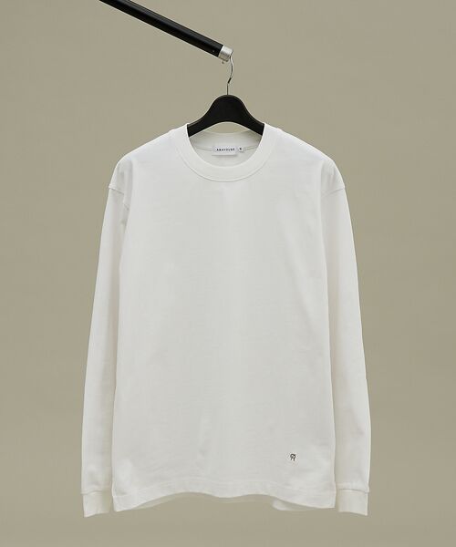 ABAHOUSE / アバハウス Tシャツ | ワンポイント刺繍　クルーネック長袖Tシャツ | 詳細1